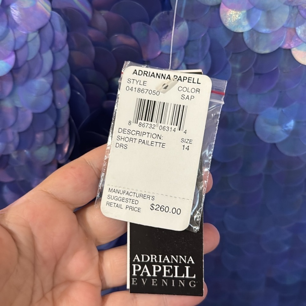 Adrianna Papell Purple one shoulder Sequin Dress Y2K - Picture 3 of 7